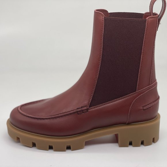 Christian Louboutin GLORINA BOOTY FLAT Lug Sole Chelsea Ankle Boots Boots - Picture 2 of 15